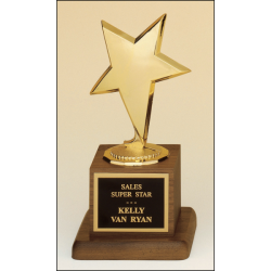 Metal goldtone modern star casting trophy