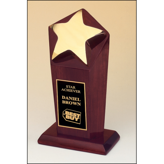 Polished metal goldtone star casting trophy