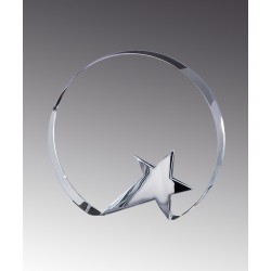 Circle with Star Base Crystal  Award