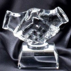 Handshake Crystal Award