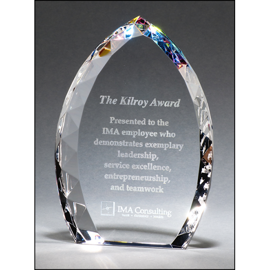 Prism-Effect Jeweled Edge Crystal Award