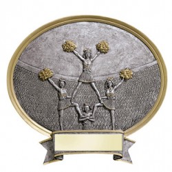 Resin Shield Cheerleader 6.5" x 6" Trophy