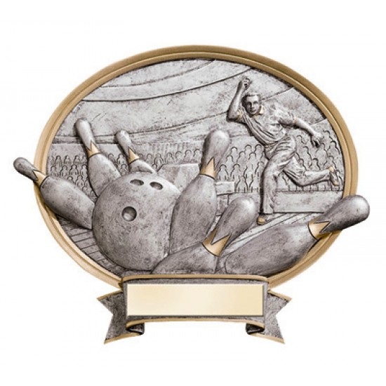 Resin Shield Bowling 8.5" x 8" Trophy Resin Shield Bowling 8.5" x 8" Trophy
