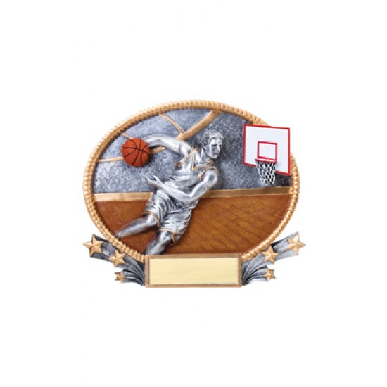 Resin Oval Plates Basketball Award