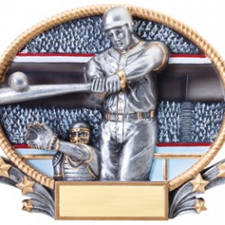 Resin Oval Plates 8.25" x 7"Baseball Trophy