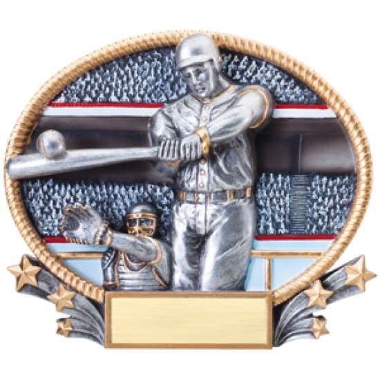 Resin Oval Plates 8.25" x 7"Baseball Trophy