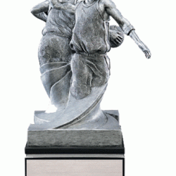 Double Action 9" Resin Sculpture Basketball Trophy