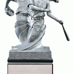Double Action 9" Resin Sculpture Baseball Trophy