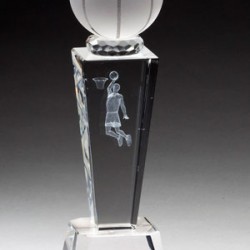 Prism Optical Crystal Basketball Trophy