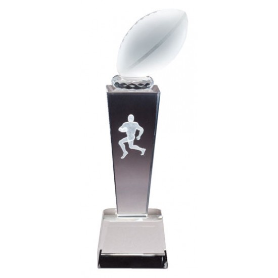 Prism Optical Crystal Football Trophy