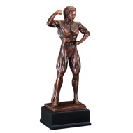 Resin Sculpture Female Body Builder Trophy