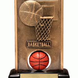 Color 5.75" Resin Spinning Basketball Trophy