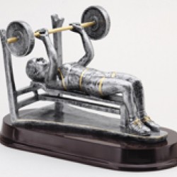 Resin Sculpture Female Weight Lifter Bench Trophy