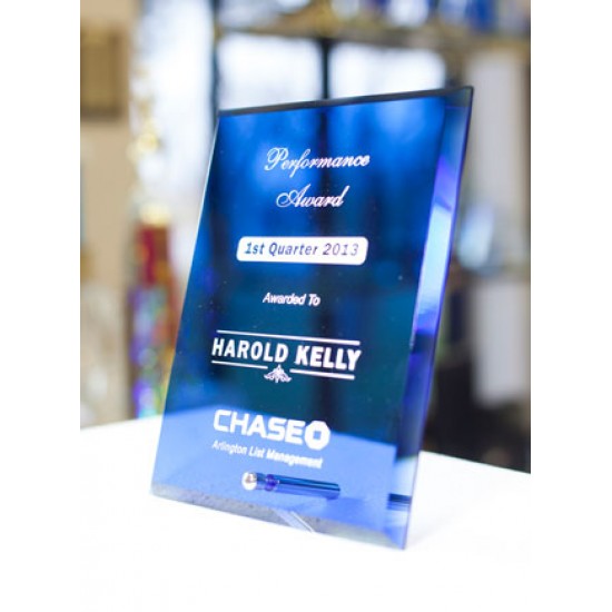 Elegant Blue Glass Corporate Awards Elegant Blue Glass Corporate Awards