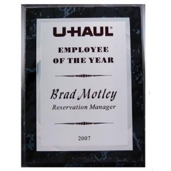 Black marble plaque with double plates.