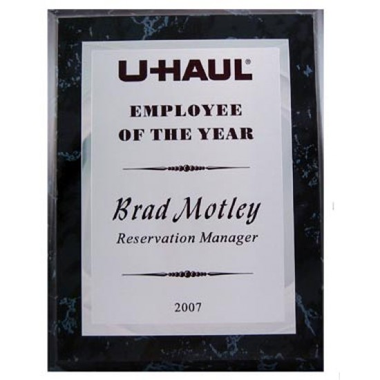 Black marble plaque with double plates. Black marble plaque with double plates.