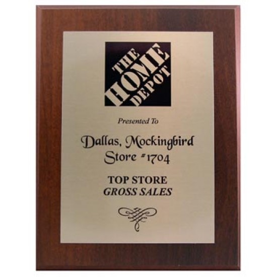 Solid walnut plaque with single plate. Solid walnut plaque with single plate.