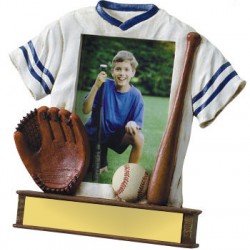 Painted Photo Jersey Resin Baseball Trophy