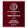 Rosewood plaque with White Imprint