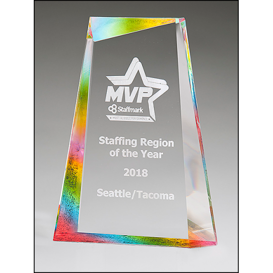 Freestanding, Iceberg-Shaped Acrylic Award with Prism-Effect Finish Freestanding, Iceberg-Shaped Acrylic Award with Prism-Effect Finish