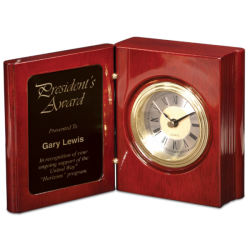 ROSEWOOD PIANO FINISH BOOK CLOCK