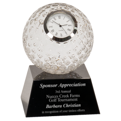 GOLF BALL PREMIER CRYSTAL CLOCK