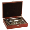 ROSEWOOD FINISH 5 PIECE WINE GIFT SET