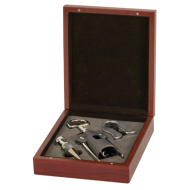 ROSEWOOD FINISH 3 PIECE WINE GIFT SET