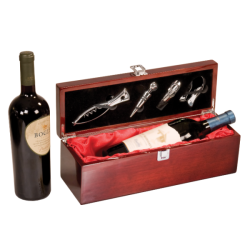 ROSEWOOD PIANO FINISH SINGLE WINE BOX