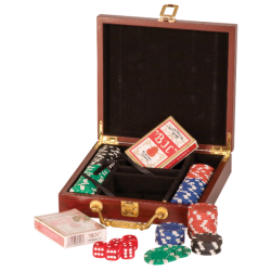 ROSEWOOD FINISH POKER SET