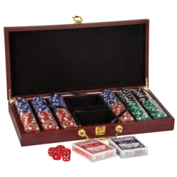 ROSEWOOD FINISH POKER SET