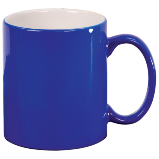 11 OZ BLUE ROUND LASERMUGS