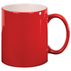 11 OZ RED ROUND LASERMUGS