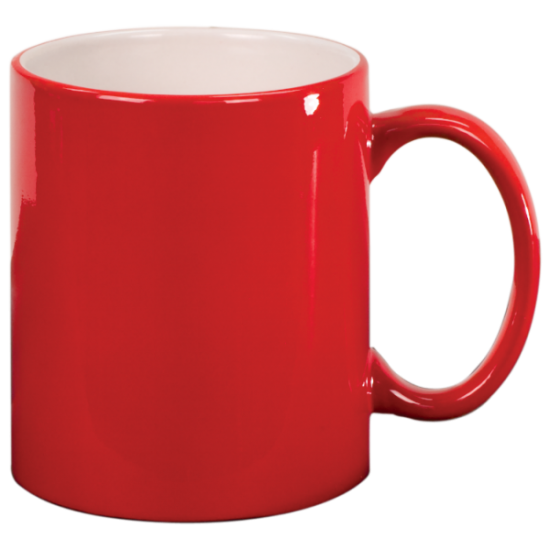 11 OZ RED ROUND LASERMUGS