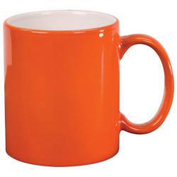 11 OZ ORANGE ROUND LASERMUGS