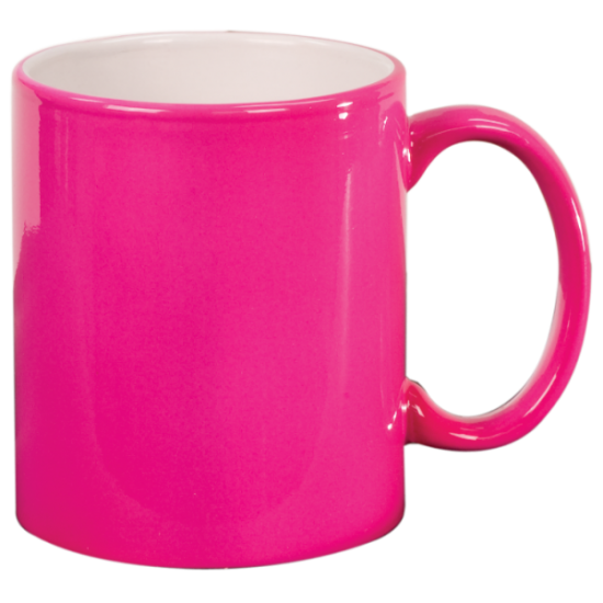 11 OZ PINK ROUND LASERMUGS