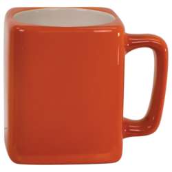 8 OZ ORANGE SQUARE LASERMUGS