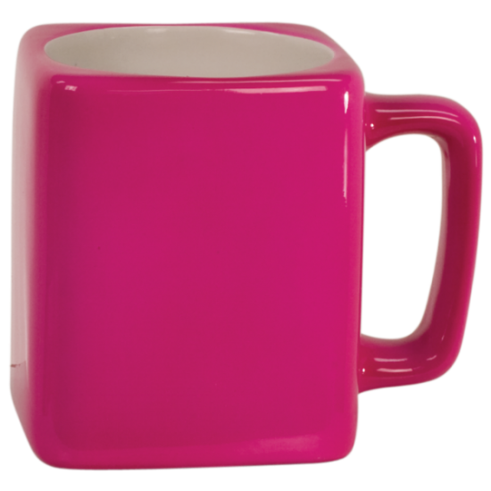 8 OZ PINK SQUARE LASERMUGS