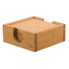 4 SQUARE BAMBOO COASTERS W/BAMBOO HOLDER