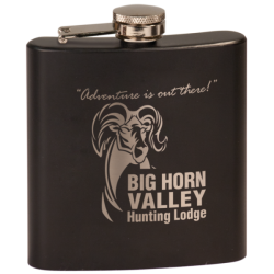 6 OZ MATTE BLACK STAINLESS STEEL FLASK