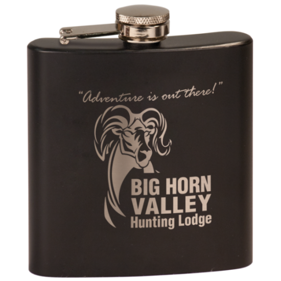 6 OZ MATTE BLACK STAINLESS STEEL FLASK