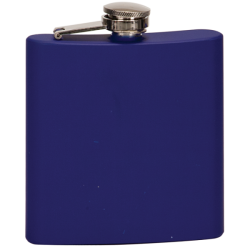 6 OZ MATTE BLUE STAINLESS STEEL FLASK