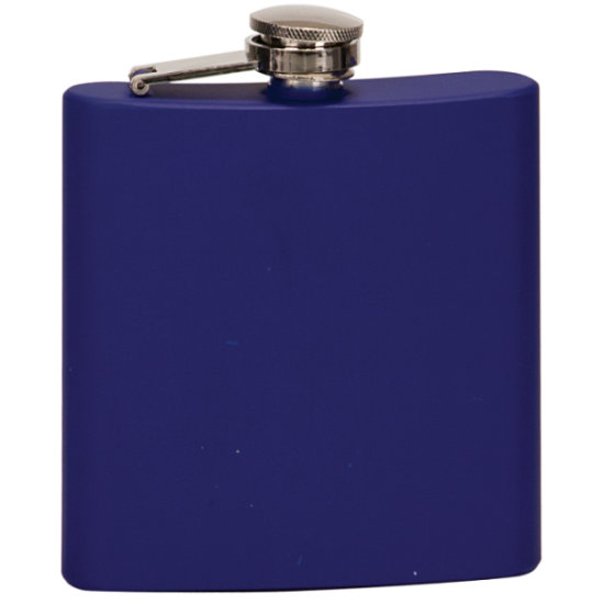 6 OZ MATTE BLUE STAINLESS STEEL FLASK