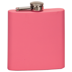 6 OZ MATTE PINK STAINLESS STEEL FLASK