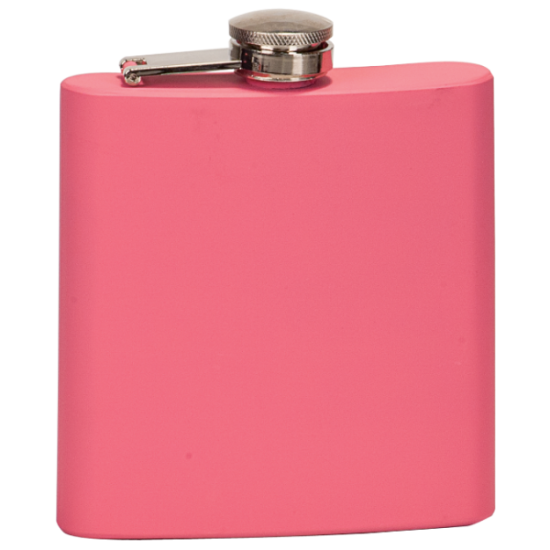 6 OZ MATTE PINK STAINLESS STEEL FLASK