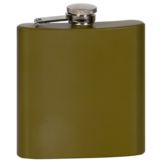 6 OZ MATTE GREEN STAINLESS STEEL FLASK