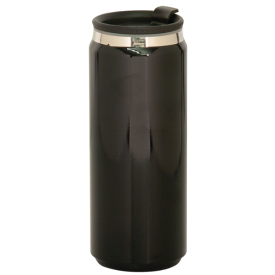 15 OZ BLACK STAINLESS STEEL CAN TRAVEL MUG