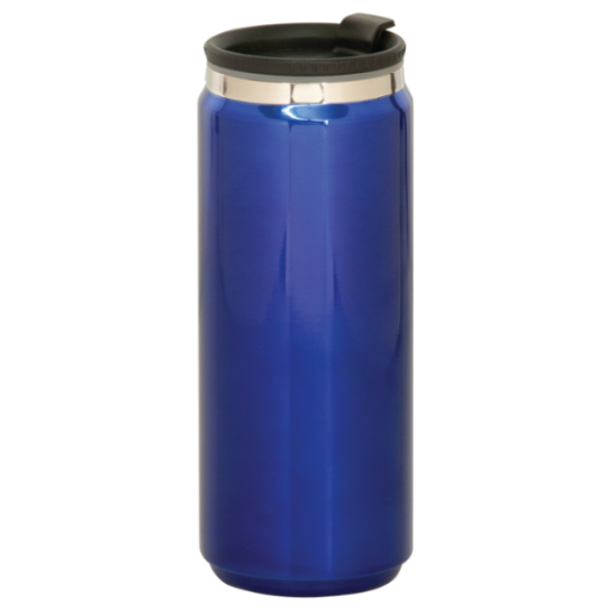 15 OZ BLUE STAINLESS STEEL CAN TRAVEL MUG