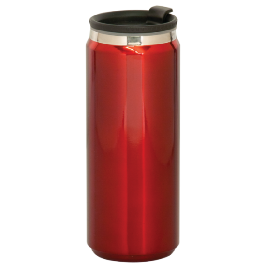 15 OZ RED STAINLESS STEEL CAN TRAVEL MUG