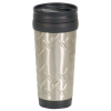 14 OZ SILVER DIAMOND PLATE TRAVEL MUG